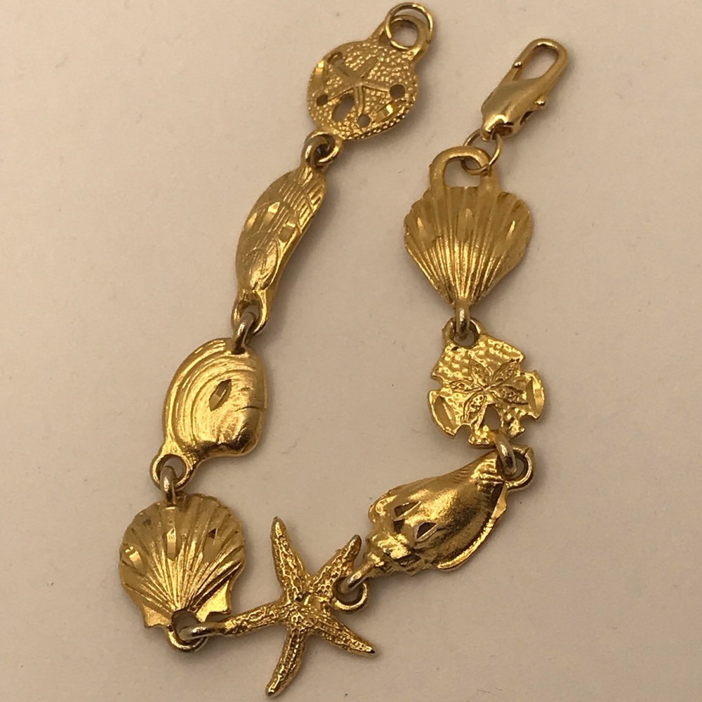 Gold Seashore Link Bracelet